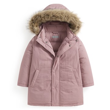 極暖羽絨中長版連帽外套-童