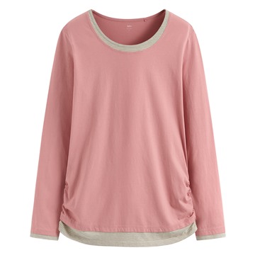 純棉配色長袖T恤-女