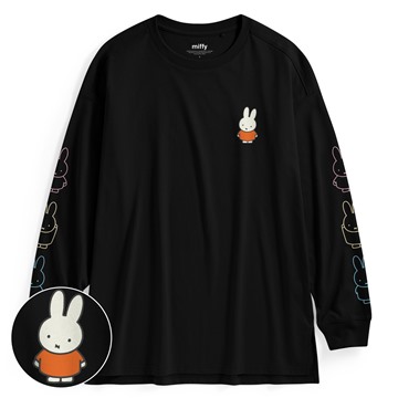 Miffy寬長版長袖印花T恤-07-女