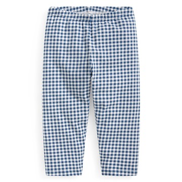 彈力格紋七分內搭褲-童