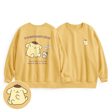 三麗鷗刷毛寬長版印花圓領衫-09-女