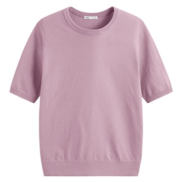 圓領五分袖針織衫-女