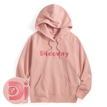 Discovery刷毛電繡連帽衫-01-女