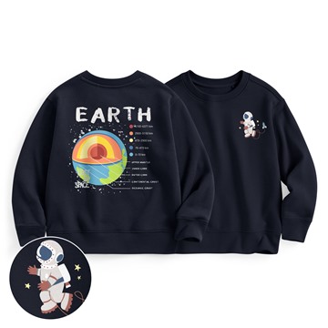 宇宙毛圈印花圓領衫-童