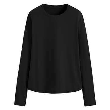 輕柔羅紋圓領T恤-女