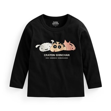 蠟筆小新長袖印花T恤-01-童