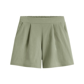 彈力打褶短褲-女