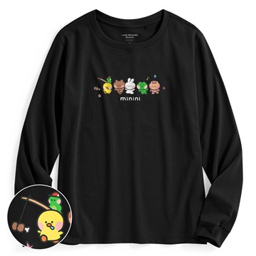 LINE FRIENDS minini長袖印花T恤-01-女