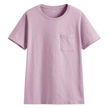 竹節棉口袋短袖T恤-女