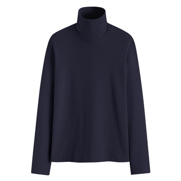 彈性柔滑棉高領T恤-女