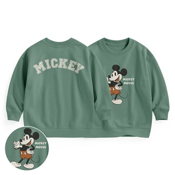 迪士尼系列毛圈寬版印花圓領衫-04-童