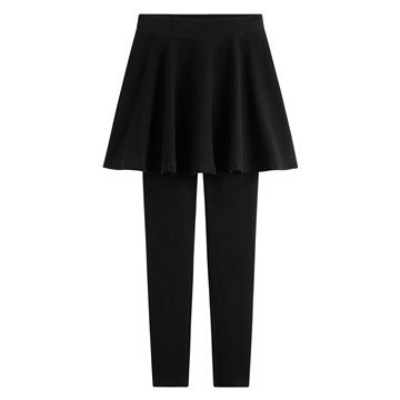 磨毛假兩件傘狀裙內搭褲-女