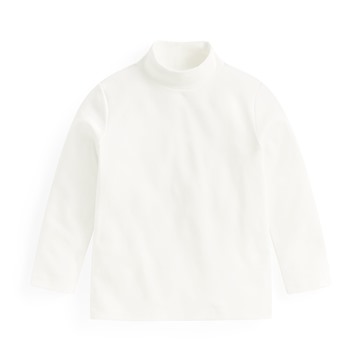 磨毛羅紋立領長袖T恤-童