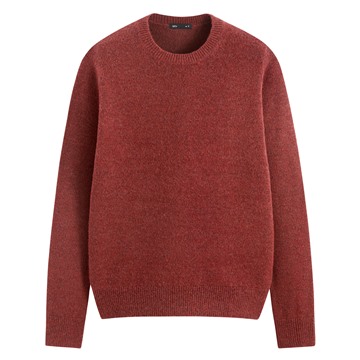 粗針混紡圓領毛衣-男