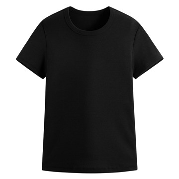 羅紋圓領短袖T恤-女