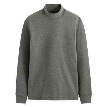 磨毛柔棉立領長袖T恤-男