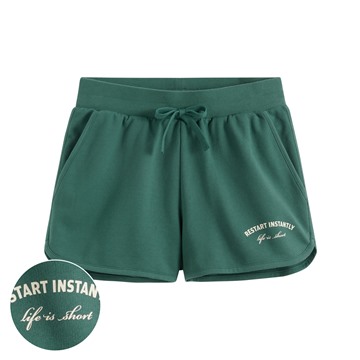 小毛圈文字印花短褲-女