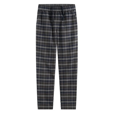 法蘭絨格紋長褲-男