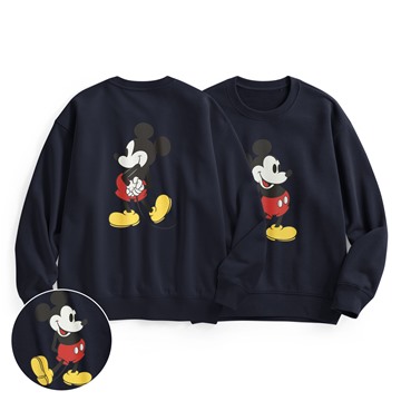 迪士尼系列毛圈寬版印花圓領衫-01-女