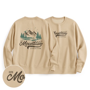 戶外探索刷毛印花圓領衫-01-男