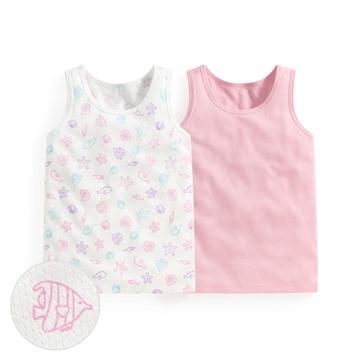 純棉網眼印花背心(2入)-童