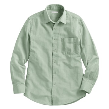 棉麻長袖襯衫-男