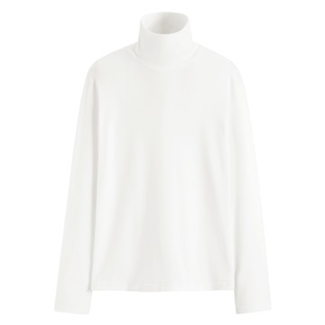 彈性柔滑棉高領T恤-女