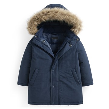 極暖羽絨中長版連帽外套-童