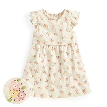 竹節棉荷葉袖花卉洋裝-Baby