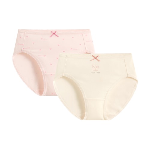 棉質印花中腰內褲(2入)-女