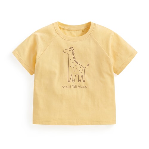 竹節棉寬鬆動物印花T恤-童