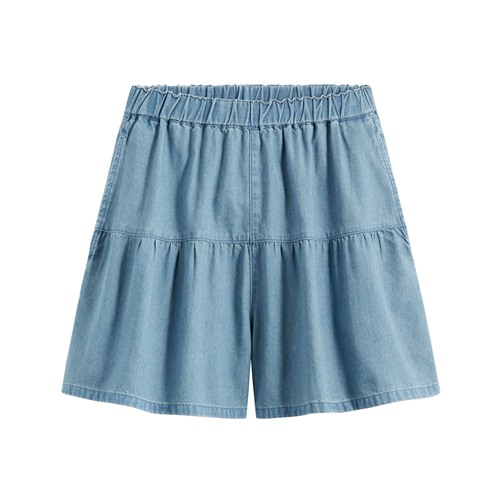 軟牛仔純棉蛋糕短褲-女