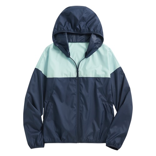 抗UV輕型配色連帽風衣外套-女