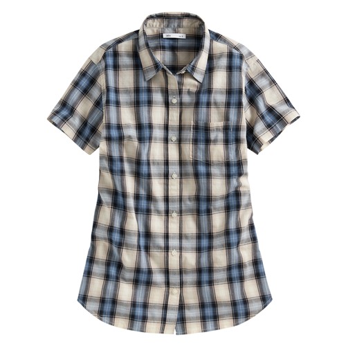 格紋短袖襯衫-女