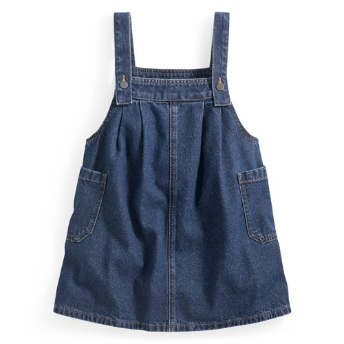 寬鬆牛仔吊帶裙-童