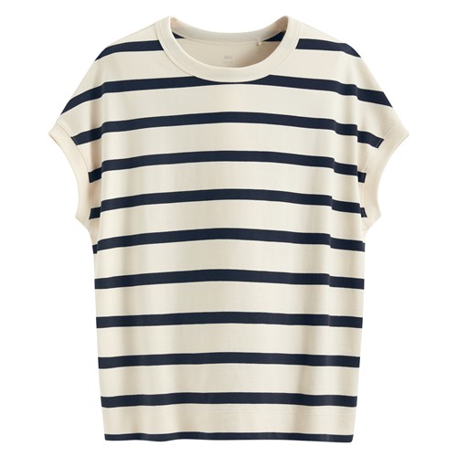 粗紡條紋連袖寬鬆上衣-女