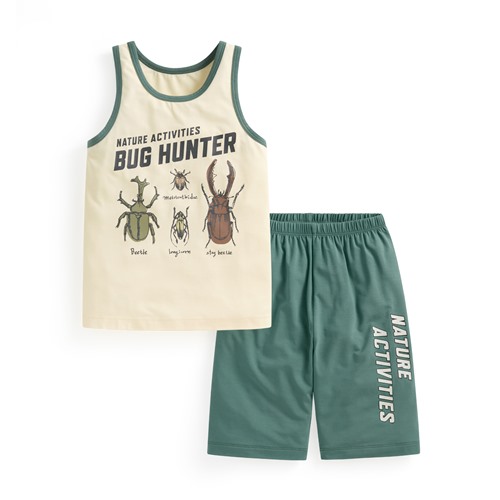 輕涼印花背心家居套裝-童