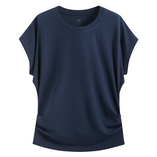 輕柔連袖抽皺T恤-女