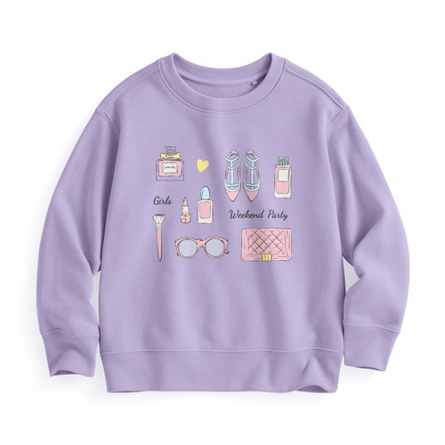 夢幻派對毛圈印花圓領衫-童