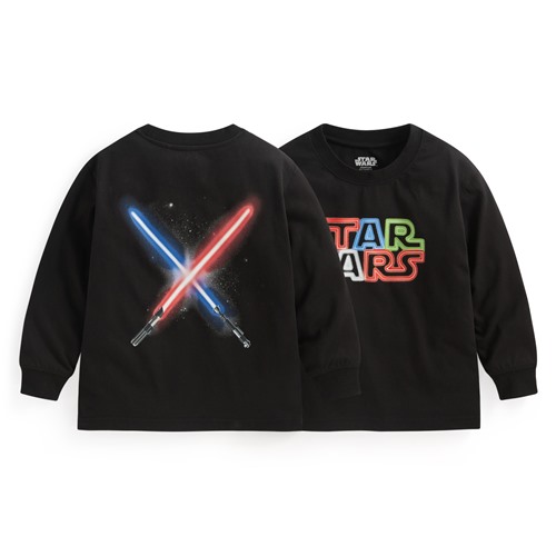 STAR WARS系列寬版長袖印花T恤-01-童
