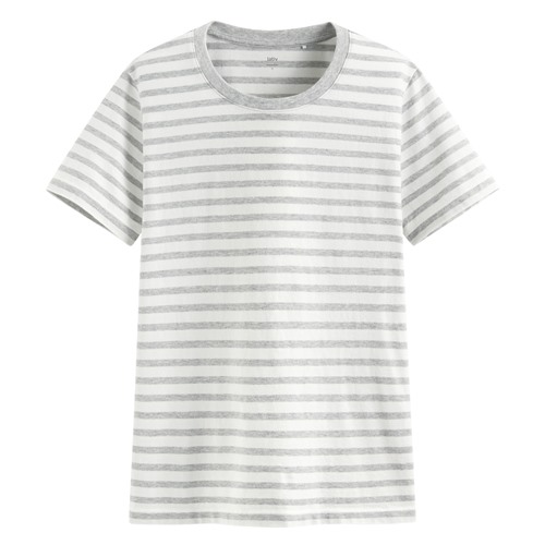 純棉條紋圓領T恤-女