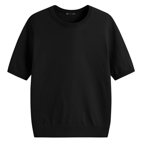 圓領五分袖針織衫-女