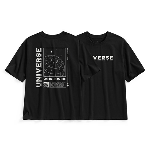 文字寬版印花T恤-06-男