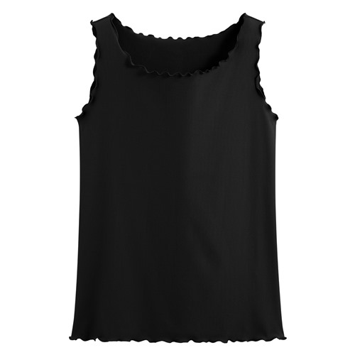 輕涼羅紋木耳邊背心-女