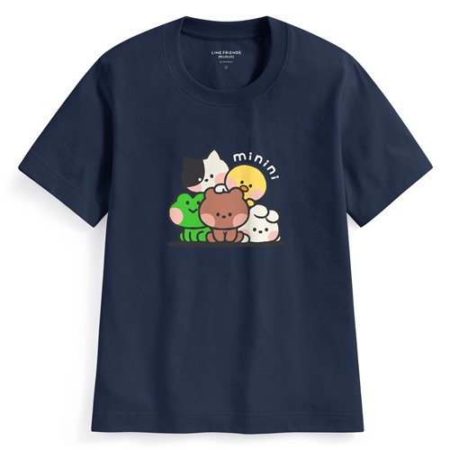 LINE FRIENDS minini厚版印花T恤-02-女