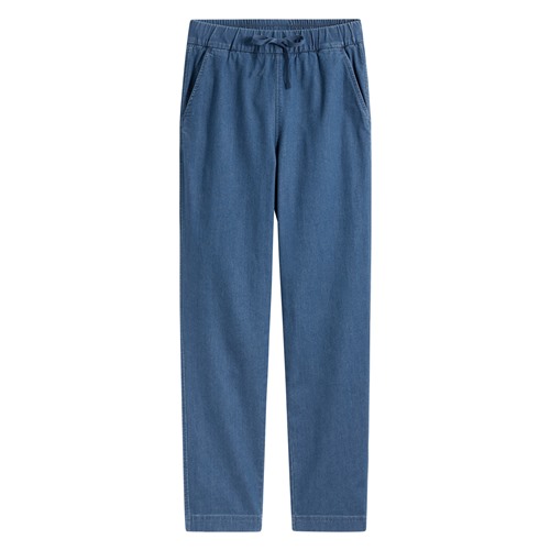 軟牛仔九分褲-女