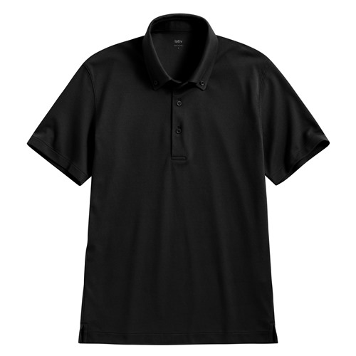 涼感網眼鈕釦領polo衫-男