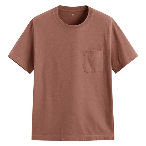 竹節棉口袋圓領T恤-男