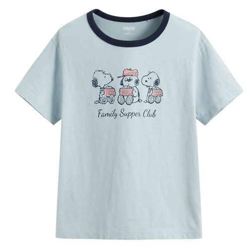 史努比系列竹節棉配色T恤-女