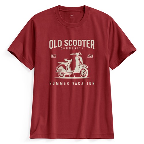 摩托車印花T恤-02-男